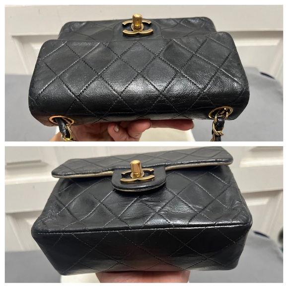 Authentic Vintage Chanel Lambskin Leather Mini Women Handbag - Picture 11 of 15